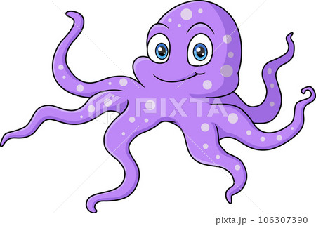 Cute octopus on white background Cute octopus on white background 106307390