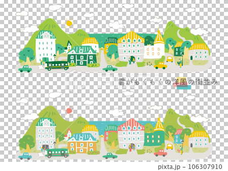 洋風の街並みとそこで暮らす人々 洋風の街並みとそこで暮らす人々 106307910