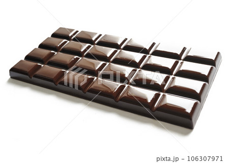 Dark chocolate bar isolated 106307971