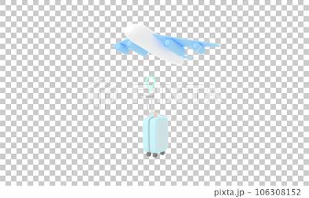 PNG enchanting 3D rendering suitcase travel for a whimsical summer holiday. Immerse yourself in the pastel charm of a book a plane ticket concept. Experience joy, creativity, and festive celebration. 106308152