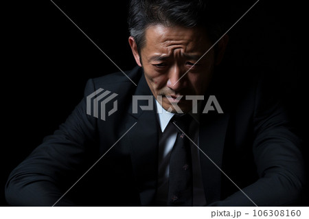 深い悲しみに暮れる男性ビジネスパーソン「AI生成画像」 106308160
