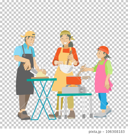 キャンプで料理を楽しむ親子 キャンプで料理を楽しむ親子 106308183