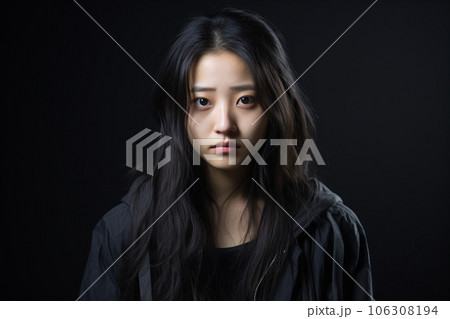 深い悲しみに包まれる女性の表情「AI生成画像」 深い悲しみに包まれる女性の表情「AI生成画像」 106308194