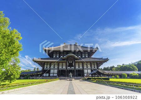 青空に映える東大寺大仏殿（金堂） 106308922