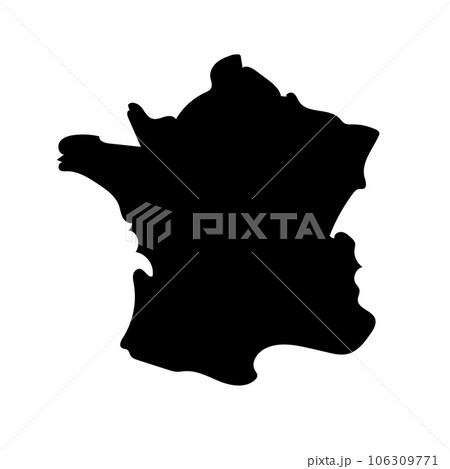 フランス地図のシルエットアイコン。ベクター。 106309771