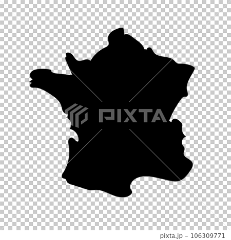 フランス地図のシルエットアイコン。ベクター。 106309771