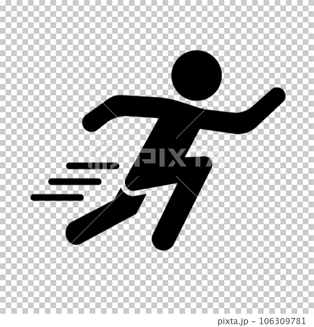 奔跑輕盈的人的象形圖 106309781