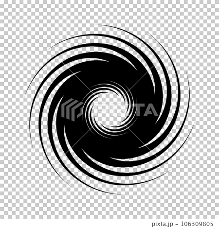 Strongly rotating typhoon silhouette 106309805