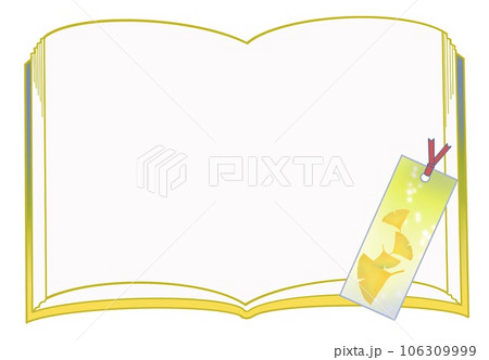 本と銀杏の栞フレーム 本と銀杏の栞フレーム 106309999