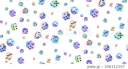 Seamless pattern gambling dices of various sides 106312107