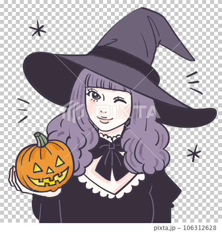 魔女,ハロウィン, イラスト, 素材, 壁紙, ジャック・オ・ランタン, コスチューム, パンプキン 魔女,ハロウィン, イラスト, 素材, 壁紙, ジャック・オ・ランタン, コスチューム, パンプキン 106312628