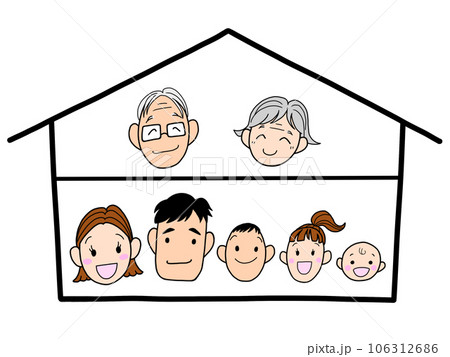 二世帯住宅のイラスト　カラー 106312686