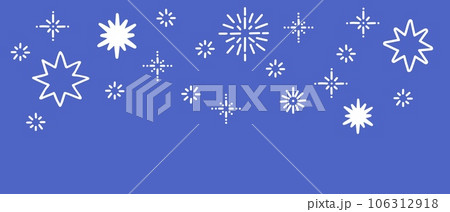Stars in the sky seamless vector border. Doodle hand drawn stars banner, decoration for kids room, interior design. Horizontal banner template for web 106312918