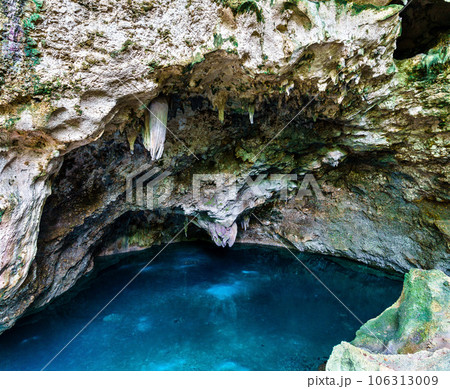 Underground lake at the Three Eyes National Park in Santo Domingo, Dominican Republic in the Caribbean Underground lake at the Three Eyes National Park in Santo Domingo, Dominican Republic in the Caribbean 106313009