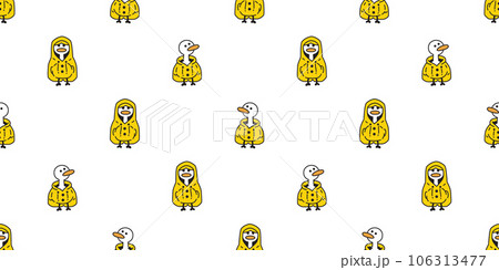 duck seamless pattern raincoat waterproof rubber duck shower bathroom toy chicken bird vector pet wrapping paper scarf isolated doodle cartoon animal farm tile wallpaper repeat background illustration 106313477