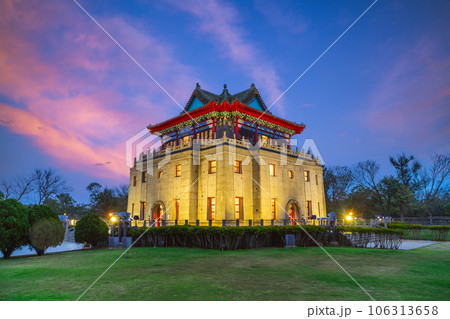 juguang tower, a famous landmark located in kinmen, Taiwan at night 106313658