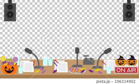 Illustration of a radio booth for Halloween Illustration of a radio booth for Halloween 106314902