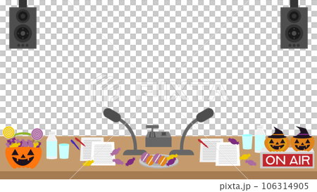 Illustration of a radio booth for Halloween Illustration of a radio booth for Halloween 106314905