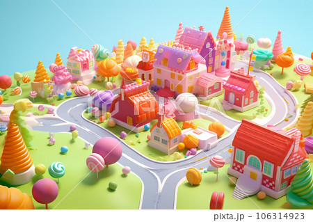 お菓子の国の街並み お菓子の国の街並み 106314923