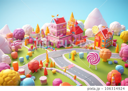 お菓子の国の街並み お菓子の国の街並み 106314924