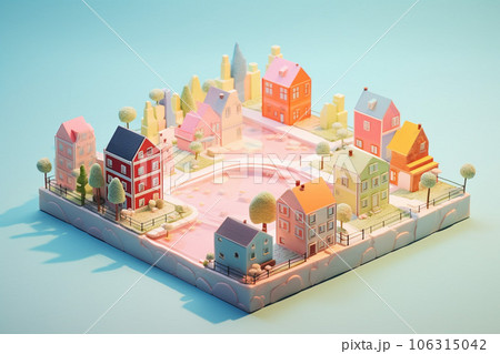 お菓子の国の街並み 106315042