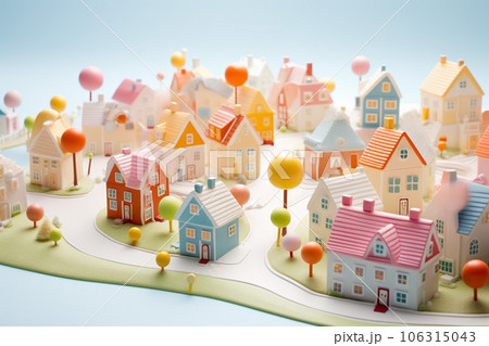 お菓子の国の街並み 106315043