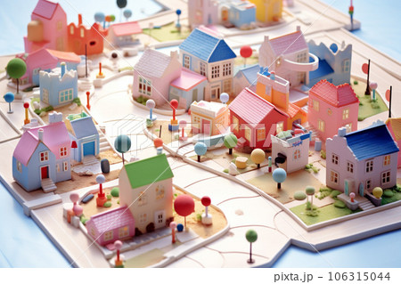 お菓子の国の街並み 106315044