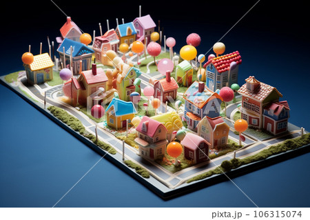 お菓子の国の街並み 106315074