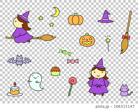 Simple halloween illustration set Simple halloween illustration set 106315147