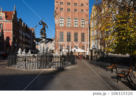 Neptune Fountain at Long Market in Gdansk Neptune Fountain at Long Market in Gdansk 106315520