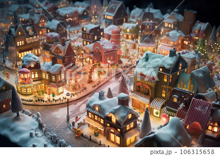クリスマスの街（ジオラマ）のイラスト素材 [106315658] - PIXTA