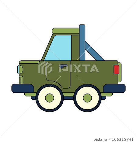 Color vector icon with toys car. Engaging and interactive toys that spark creativity and imagination. Designed for kids. Encourage playtime and ignite the joy of discovery with popular children's toys Color vector icon with toys car. Engaging and interactive toys that spark creativity and imagination. Designed for kids. Encourage playtime and ignite the joy of discovery with popular children's toys 106315741