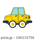 Color vector icon with toys car. Engaging and interactive toys that spark creativity and imagination. Designed for kids. Encourage playtime and ignite the joy of discovery with popular children's toys 106315756