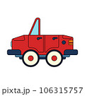 Color vector icon with toys car. Engaging and interactive toys that spark creativity and imagination. Designed for kids. Encourage playtime and ignite the joy of discovery with popular children's toys 106315757