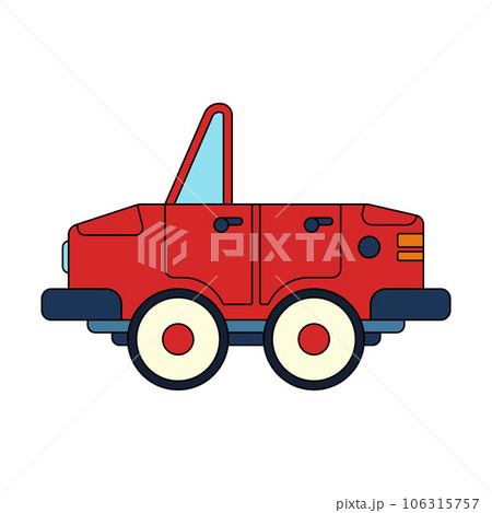 Color vector icon with toys car. Engaging and interactive toys that spark creativity and imagination. Designed for kids. Encourage playtime and ignite the joy of discovery with popular children's toys Color vector icon with toys car. Engaging and interactive toys that spark creativity and imagination. Designed for kids. Encourage playtime and ignite the joy of discovery with popular children's toys 106315757