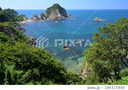 城原展望所付近から見た菜種五島（鳥取県岩美郡） 106315980