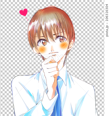 戀愛中的男性商務人士辦公室職員手托下巴 戀愛中的男性商務人士辦公室職員手托下巴 106316304