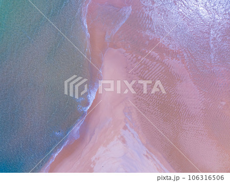 Summer sea nature background,Aerial view of Waves crashing on sandy shore,Sea surface ocean waves background Summer sea nature background,Aerial view of Waves crashing on sandy shore,Sea surface ocean waves background 106316506