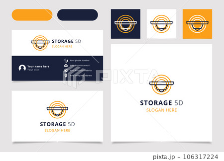 Storage 5D logo design with editable slogan. Branding book and business card template. Storage 5D logo design with editable slogan. Branding book and business card template. 106317224