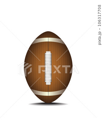 American football ball, Rugby sport icon of color realistic style design by vector illustration. American football ball, Rugby sport icon of color realistic style design by vector illustration. 106317708