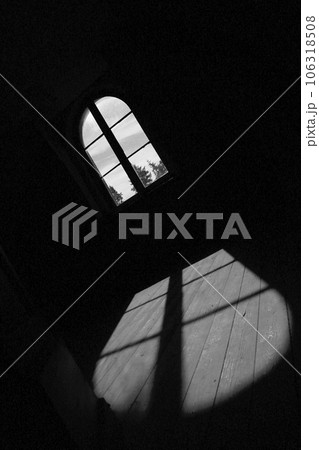 Beautiful wooden frame window in old building without people Beautiful wooden frame window in old building without people 106318508