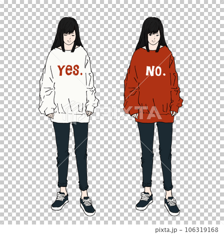 A woman who makes a yes or no decision (color) A woman who makes a yes or no decision (color) 106319168