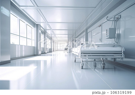 Hospital surgery corridor. Medical hospital corridor room. 3D illustration 106319199