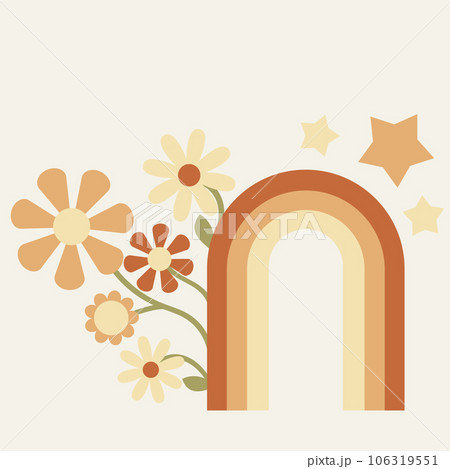 Retro Groovy Rainbow  106319551