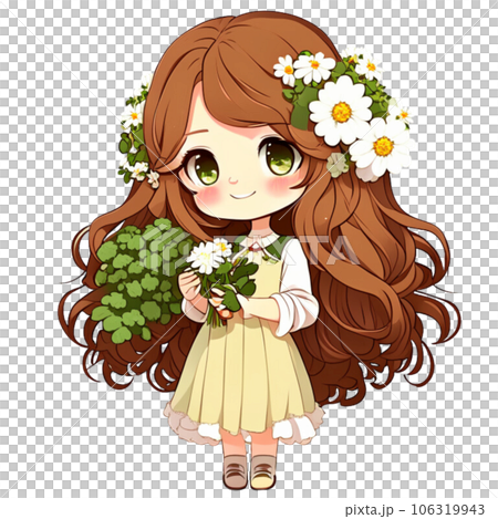 Kawaii  cartoon  woman  flower Japan  bunch  bunch of flowers beautiful  beautiful woman  cute cute lady  child  girl cute baby girl  cartoon woman photo Ai  picture  photo picture Ai  illustration   106319943