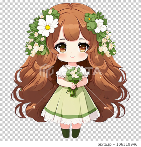 Kawaii  cartoon  woman  flower Japan  bunch  bunch of flowers beautiful  beautiful woman  cute cute lady  child  girl cute baby girl  cartoon woman photo Ai  picture  photo picture Ai  illustration   106319946