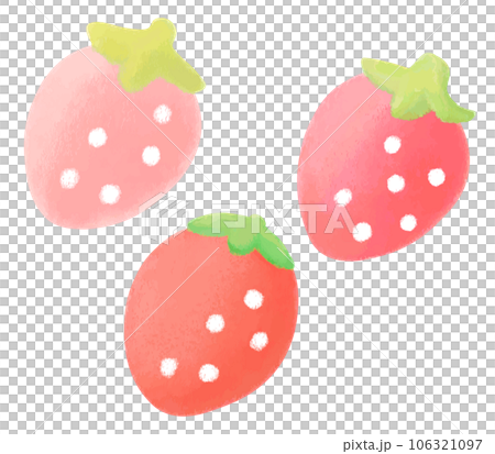 かわいい苺のイラストセット　手描き風 106321097