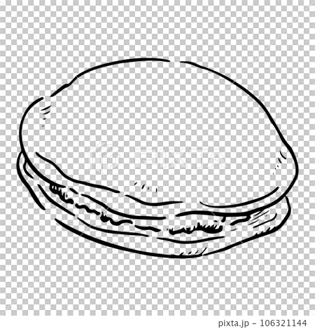 どら焼き　モノクロ 106321144