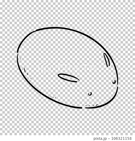 うさぎの練り切り　モノクロ 106321158