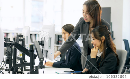 若手社員を指導する中堅ビジネスウーマン 106322895